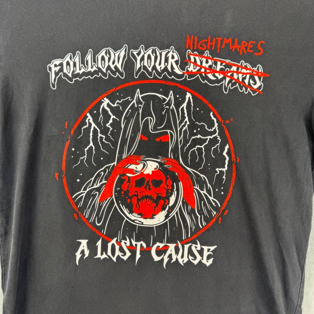 A Lost Cause Follow Your Nightmares Reaper Graphic T-Shirt Mens Medium Black - Picture 5 of 12